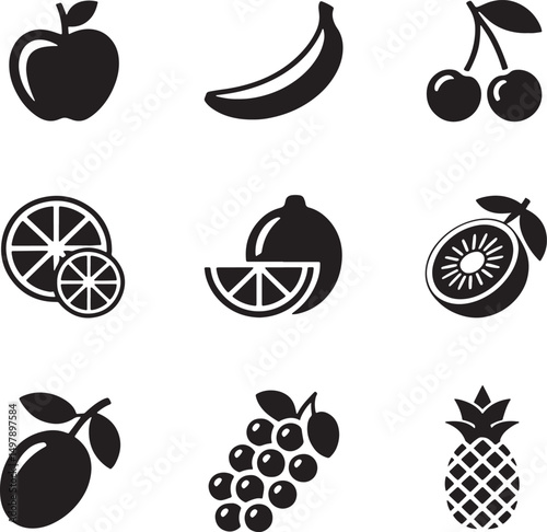 set of fruit icons