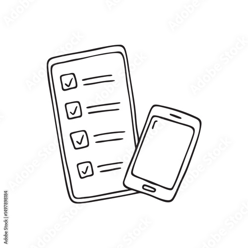 A task list lying near a phone with blinking screen