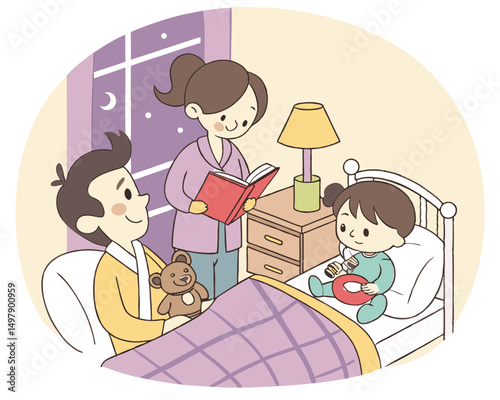Family Doing Bedtime Routine
