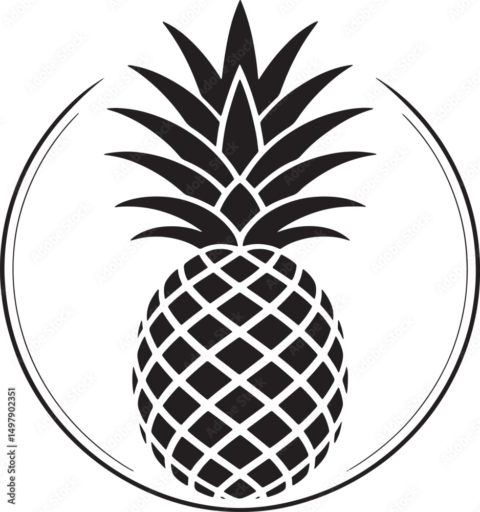 Obraz premium Pineapple Silhouette Illustration Design Element
