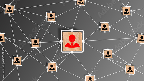 Tableau sur toile Teamwork, Connection, Building a strong team, Human resources