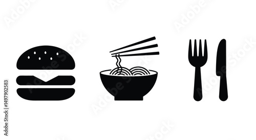 food icon set, Restauran symbol icon set vector