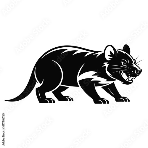 Tasmanian silhouette in black vector art design

