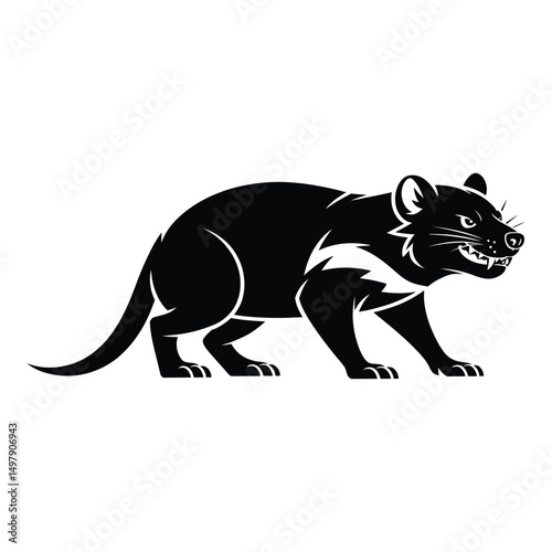 Tasmanian silhouette in black vector art design


