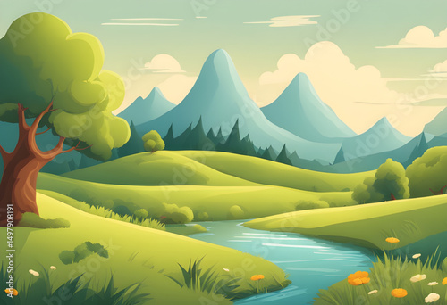 presentation background landscape, business slide scenery, website hero background, banner background nature, YouTube intro background, marketing video background, corporate eco slide, clean presentat