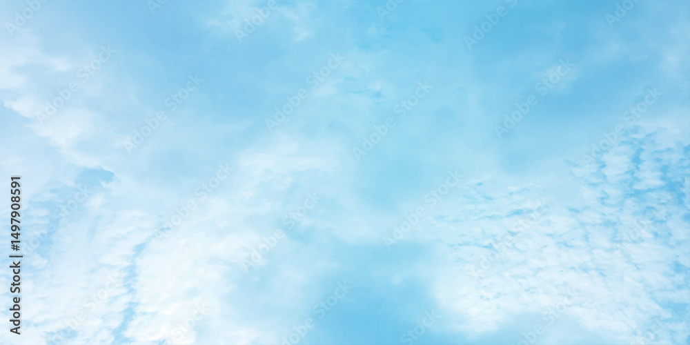 Obraz premium sunny sky blue light watercolor background. Aquarelle painting brush effect card paper textured canvas cloudy smoke space for text, entertaining card, template. aquamarine color graphics illustration