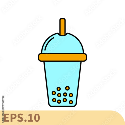 bubble tea icons symbol vector elements for infographic web