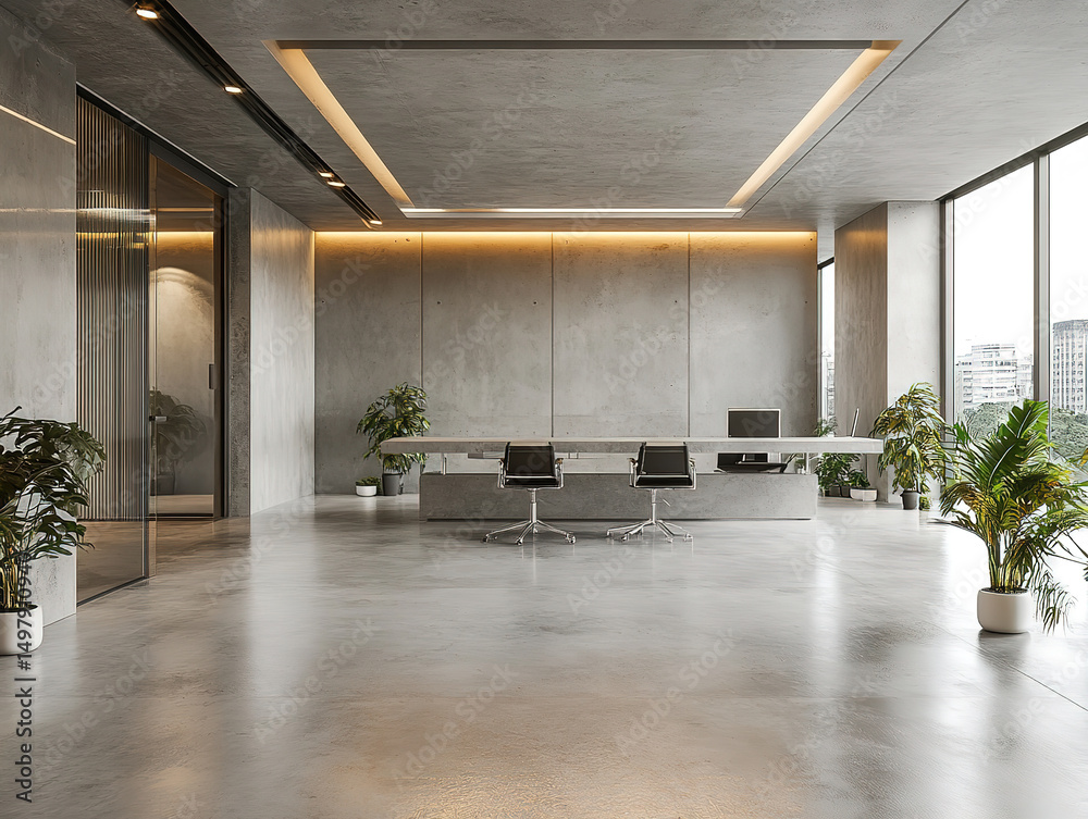 custom made wallpaper toronto digitalSleek and Modern Concrete Office Space for Coworking