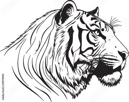 Tiger head vector illustration