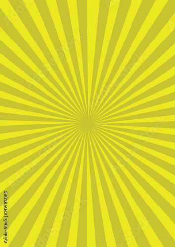 Manga comic cartoon background with speed rays and halftone effect. yellow sun burst action line speed illustration.