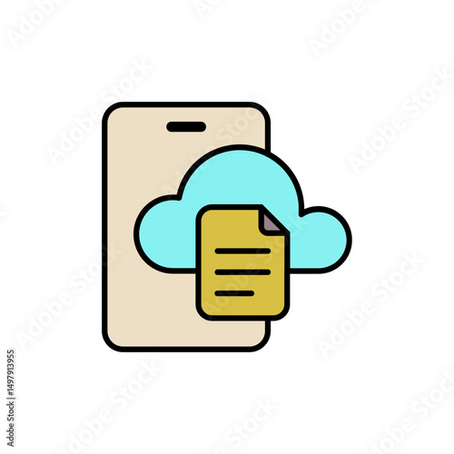 Cloud Storage with Folder and Cloud Icon.