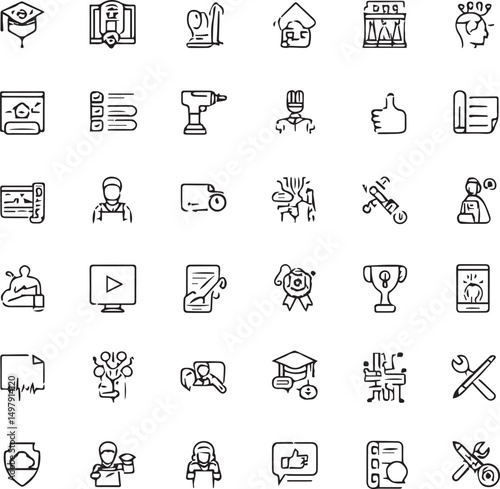 Handyman Services Icon Set. 