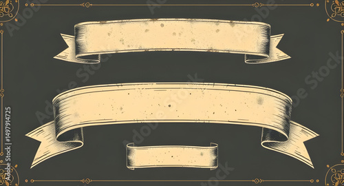 antique ribbon banner, historical ribbon design, medieval ribbon scroll, victorian ribbon banner, old manuscript ribbon, ancient decorative ribbon, baroque ribbon banner, royal antique ribbon, heritag