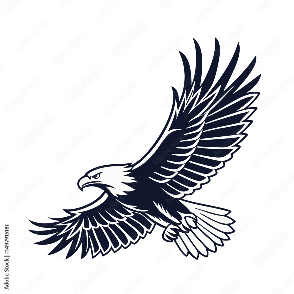 Fototapeta premium Eagle Silhouette vector Logo Illustration. Eagle Head vector art illustration. black eagle logo , icon design.