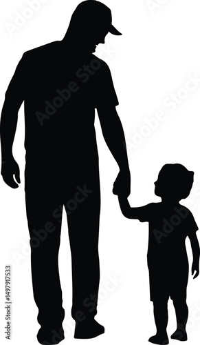 Father and Child Together Silhouette