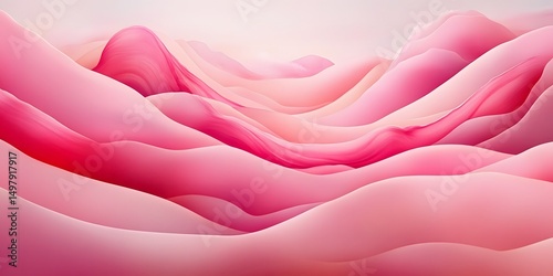 Abstract pink waves flowing smoothly creating a soft and elegant background texture design element