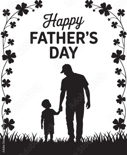 Father and Child Together Silhouette