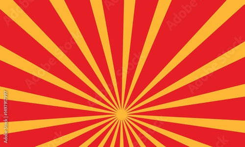 Square red and yellow sunburst background