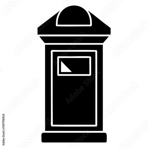 Elegant postbox silhouette vector icon isolated with transparent background for creative projects