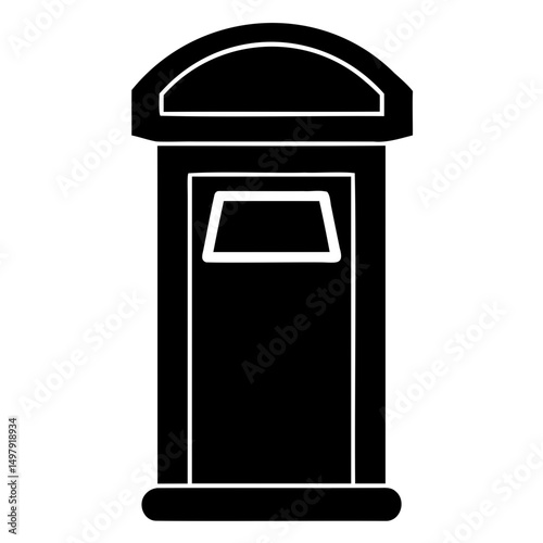 Vintage postbox vector silhouette icon designed for logos signs and branding projects