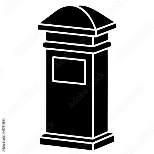 Beautiful postbox icon in silhouette form ideal for digital art and UI design