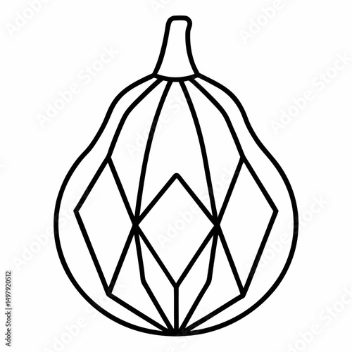 Gem Squash outline icon on white background