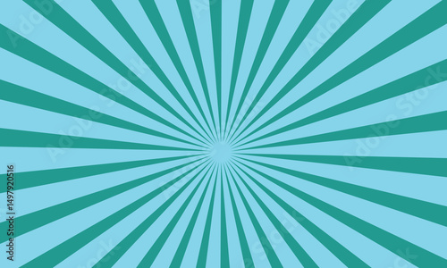 Sunburst light background with sun turquoise ray.