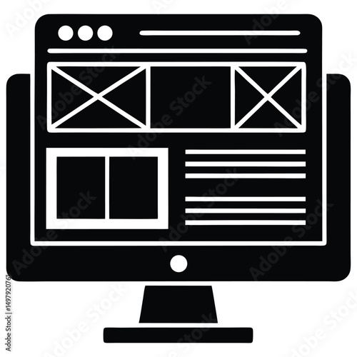 Web Designer element isolated website performance testing on white background