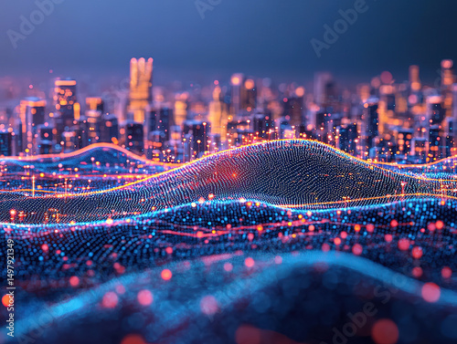 Smart City Digital Network with Dotted Connectivity and Wave Design