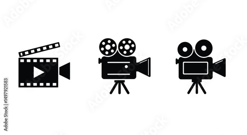 Video icon vector. Video camera sign and symbol. Movie sign. Cinema sign