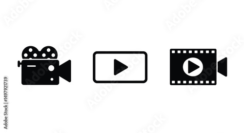 Video icon vector. Video camera sign and symbol. Movie sign. Cinema sign