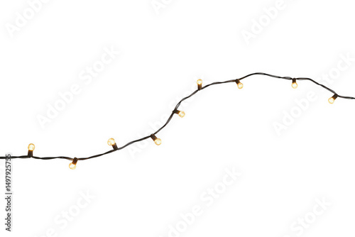 String lights warm festive decoration holiday celebration party decor night light glowing isolated on transparent background