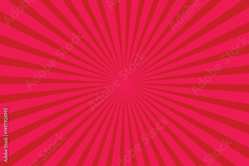 Circular Red Striped Background Square Textured Sunburst