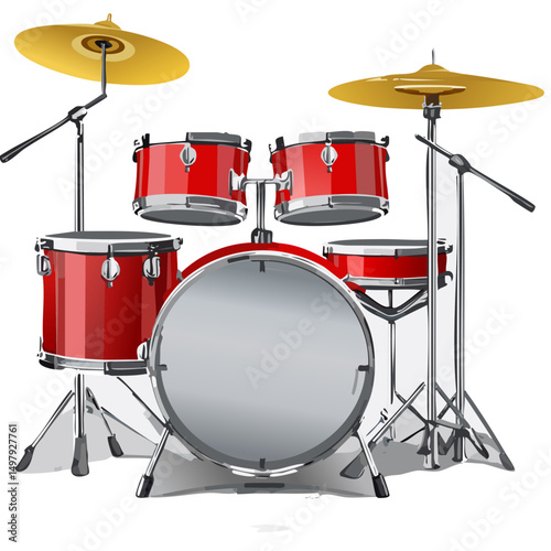 drum kit isolated on white
