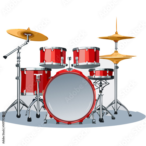 drum kit on a white background
