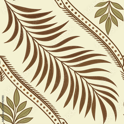 Tropical and vintage-inspired textile scarf design  