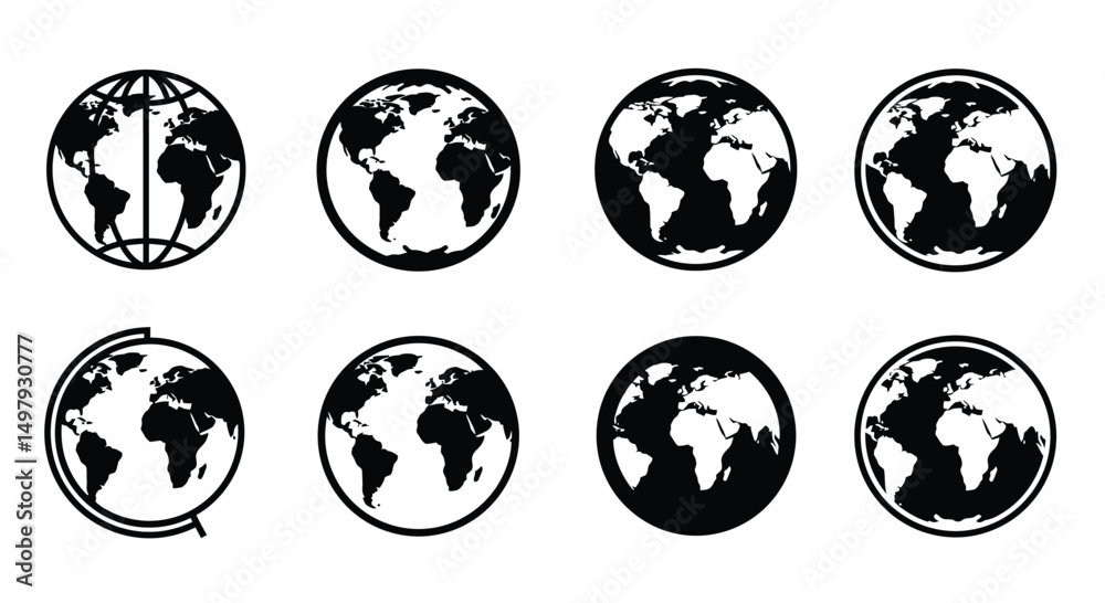 Obraz premium Globe earth vector icons