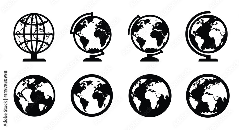Obraz premium Globe earth vector icons