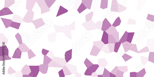 Abstract Crystal Mosaic Seamless Geometric Pattern, Quartz Broken Glass Fragment Purple and Pink Hues.Vector illustration.To implement your design ideas, business subjects.