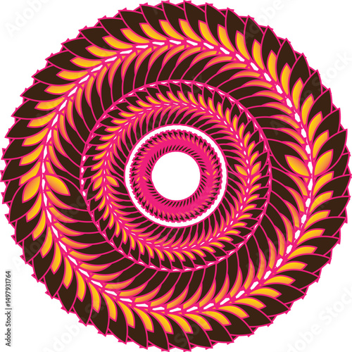 Set of abstract floral circles