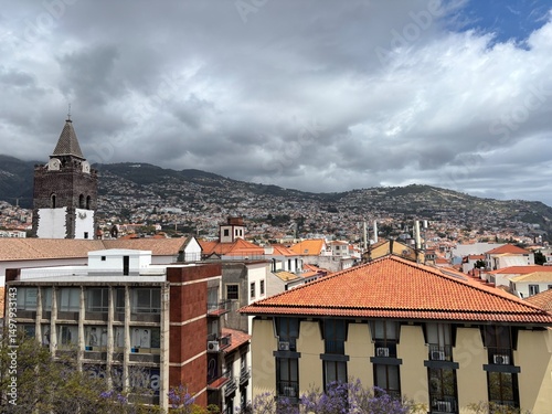 Scenic View of Funchal, Madeira with Coastal Cityscape and Lush Hills