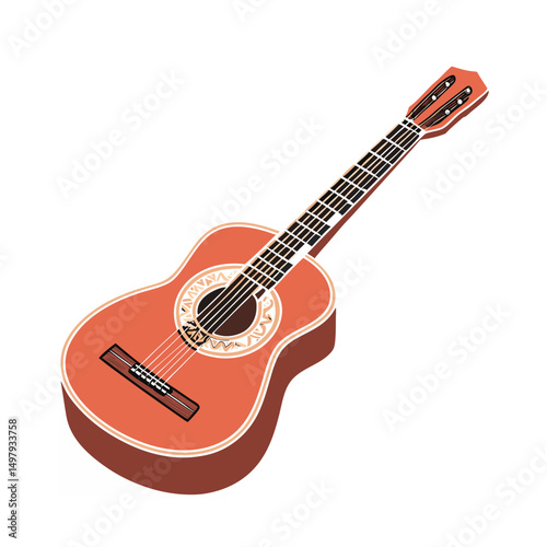 Guitars vector art illustration. Vector guitars on white background. Symbols of classic electric guitars for a store or music application. Electric and acoustic, bass,  music instrument.
