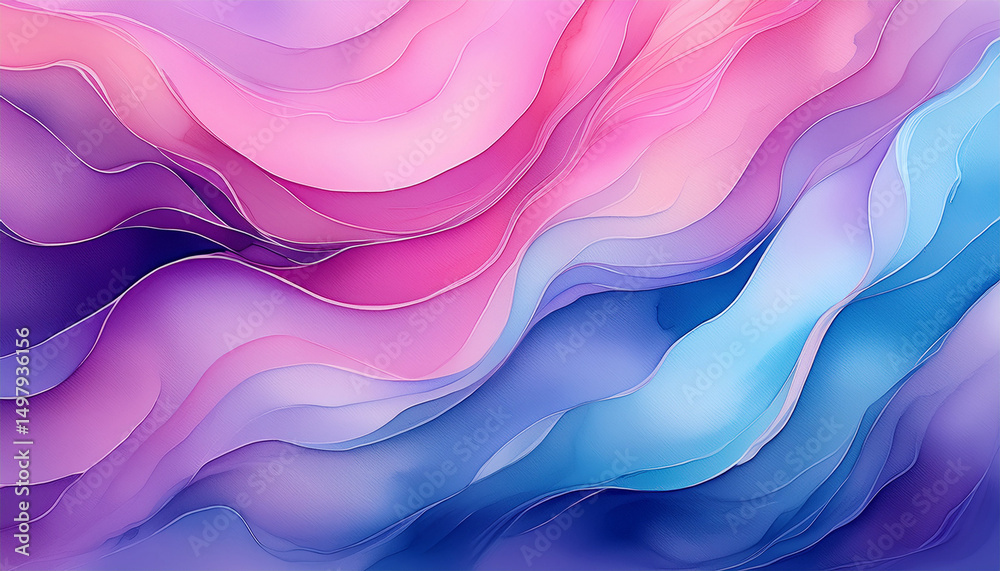Obraz premium smooth artistic watercolor gradient with soft flowing colors in pink blue and purple