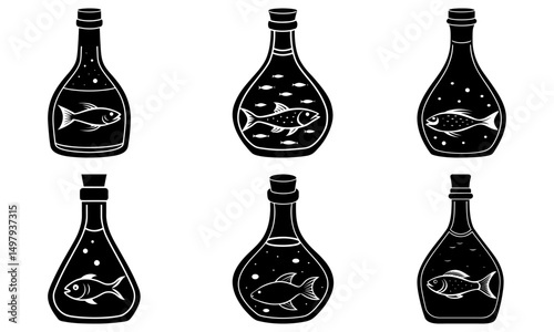 Fish Sauce silhouette vector