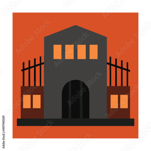 abandoned prison with rusted bars (3).eps