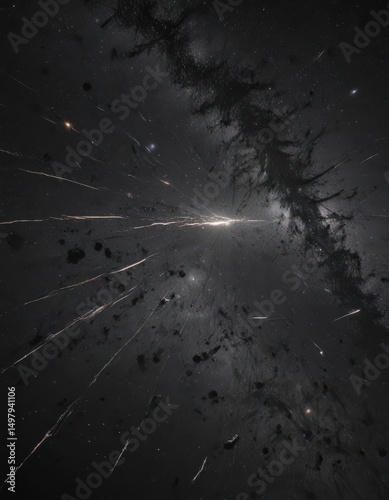 Dazzling starfield, cosmic dust trails across inky black ,  night,  stars,  black