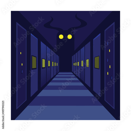 creepy school hallway at night (3).eps