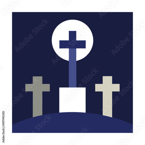 cross shaped tombs in moonlight (1).eps