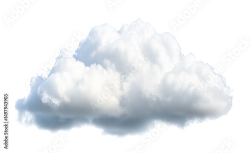 Obraz na płótnie Realistic white cloud floating on transparent background