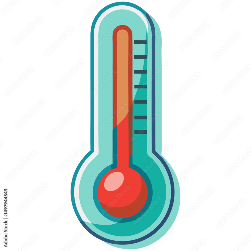 Glass thermometer showing high temperature
